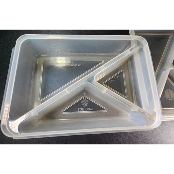Eclipse Rectangular Divided Food Storage Thick Plastic Container - Picture 8 of 9